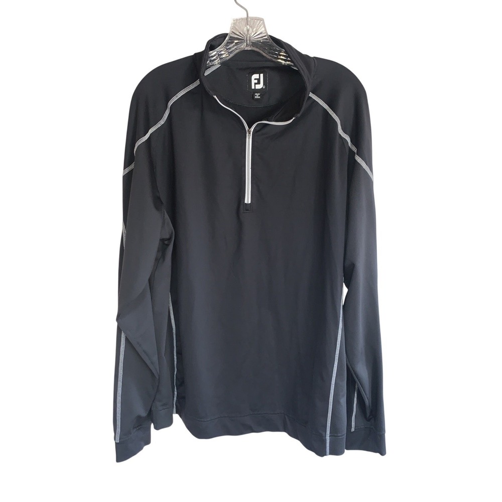 Foot Joy FJ‎ Sweater Adult Medium Gray Golf Sweatshirt Quarter Zip Mens *
